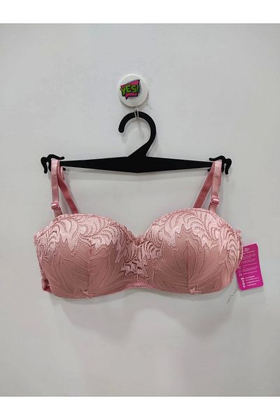 WİOLİNA Lotus Lace Embroidered Unassisted Dusty Rose Bra Set - 6040