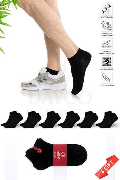DAYCO Premium Men's Bamboo Winter Booties Socks Black Color - 20500 - 41-44