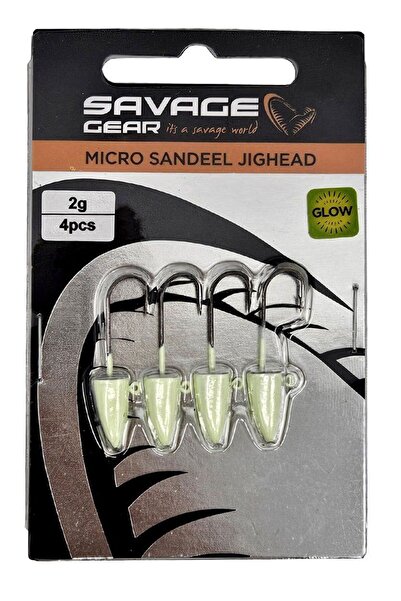 Savage Gear Lrf Micro Sandeel Jighead Glow 4 Adet #8 3gr