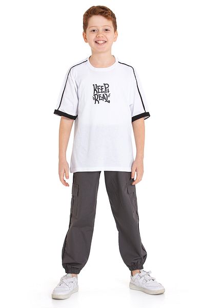 Pi Pengai Boy's 2 Piece Set (Jogger Parachute Pants+T-Shirt) P1167-69
