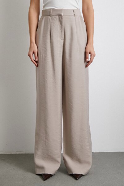 Never more Beige Modal Palazzo Trousers