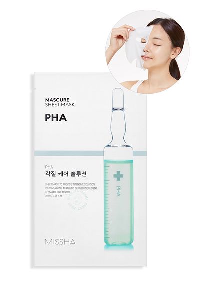 Missha قناع Pha Mask Peel (1AD) يحتوي على قناع ورقي من الجلد الميت