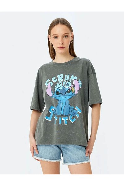 Koton Tricou oversize cu mânecă scurtă cu licență Stitch