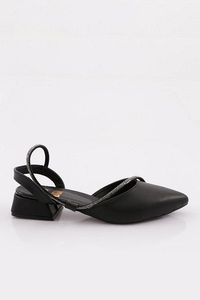 DGN K585 Black Women's Short Heeled Ballerinas