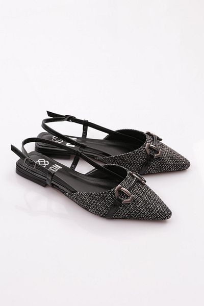 DGN Women's Metal Mesh Shoes Black Patent Leather Back Tie
