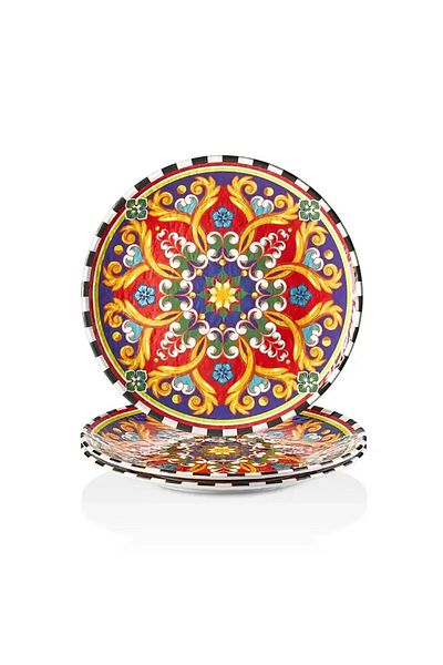 Külsan Melamine Cake Plate Set 4 Pcs Cortoba Deisgen Size 26 Cm