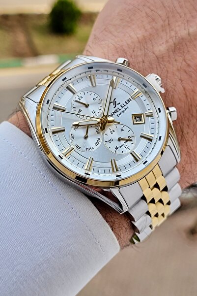 Daniel Klein Sarı Gri Renk Ayarlanabilir Kordonlu 43 Mm Erkek Kol Saati