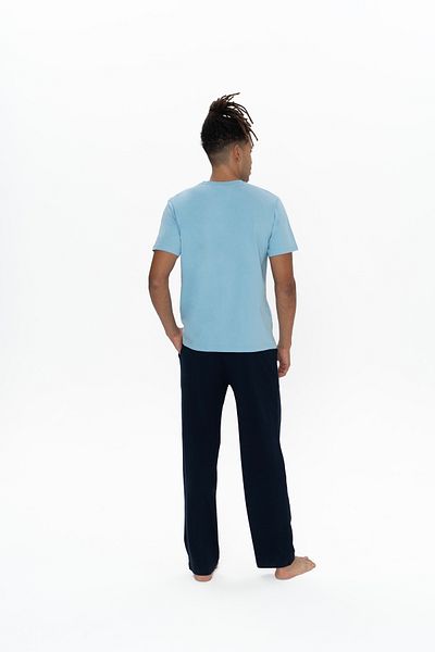 U.S. Polo Assn. Men's Flat Leg Blue Cotton Pajamas Kit U.S. Polo Assn.