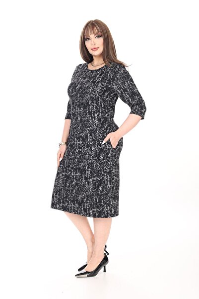 modayız Χειμερινό φόρεμα με διπλή τσέπη μεγάλου μεγέθους 29C-2641