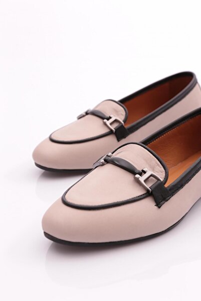 DGN 102-1 Silver Genuine Leather Women's Ballerinas - With Iron Accessories