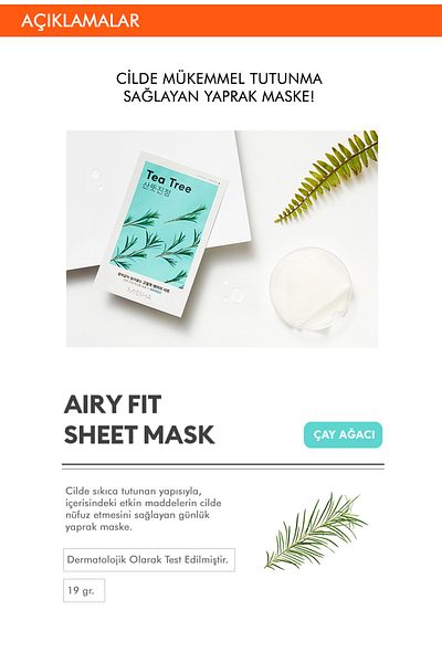 Missha Tea Tree Extract Oil Control Sheet Mask (1Ad) Airy Fit Sheet Mask Tea Tree