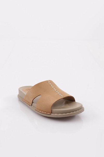 DGN P33 Γυναικείες παντόφλες από γνήσιο δέρμα Nubuck Beige