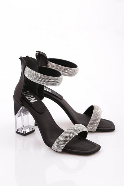 DGN 2028 Rochie de seara de dama cu glezna impodobita cu pantofi cu toc din satin negru