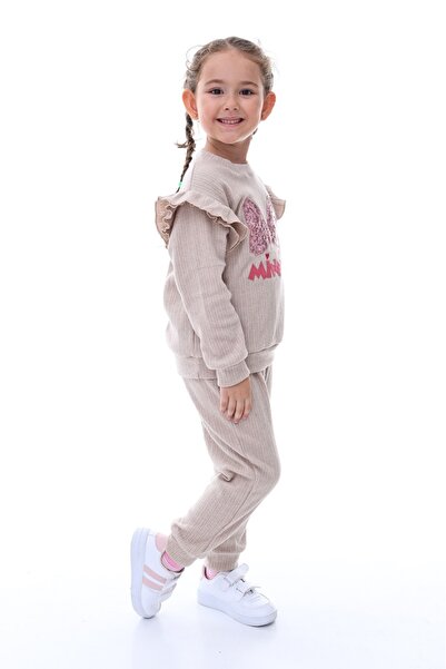 eomix kids Girl's Tracksuit Set Sequin Embroidered Shoes