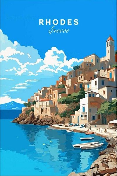 pixartsanat Rhodes Greece Pixart Art Diamond Mosaic Painting 40X60