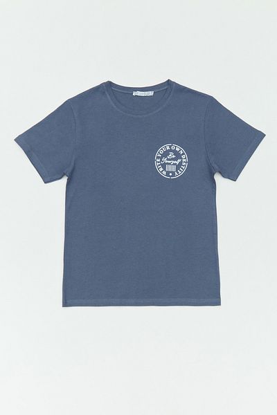 Fulla Moda Μπλουζάκι για αγόρι από 100% βαμβάκι με στάμπα με κείμενο στο μπροστινό και πίσω μέρος