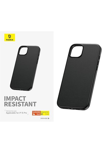 Baseus Fauxther Series Phone Case for iP 15 Cluster Black