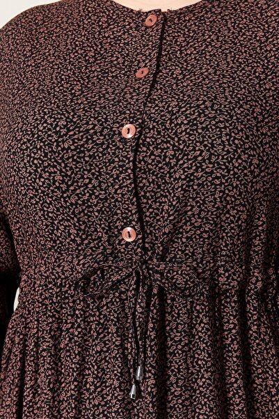 Ferace Women's Plus Size Crispy Fabric Button Dress