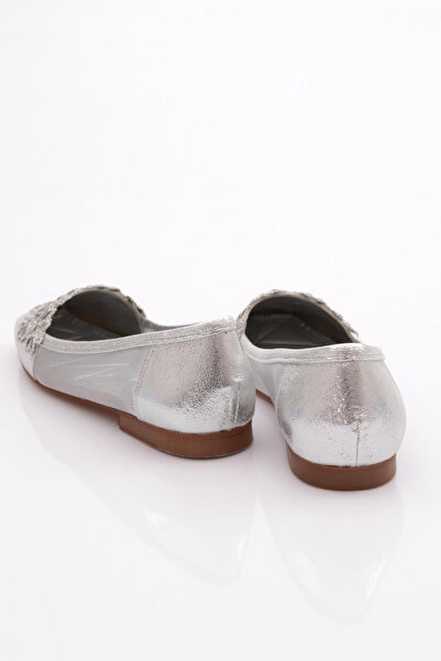 DGN K196 Balerina de damă cu broderie în față, placată cu argint