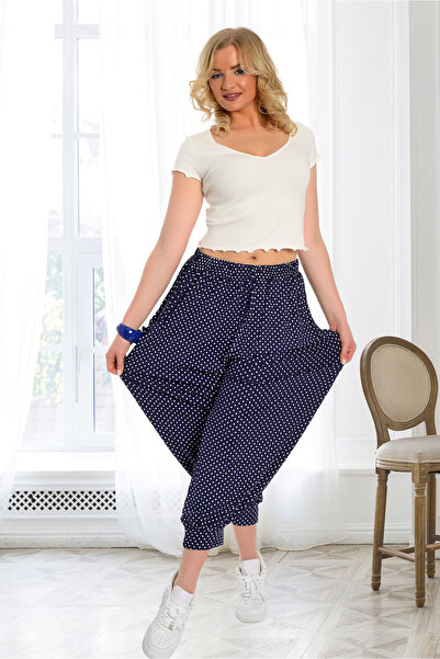 SİWELLİ Beli lastikli desenli yandan cepli şalvar