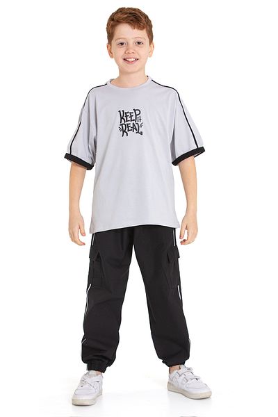 Pi Pengai Boy's 2 Piece Set (Jogger Parachute Pants+T-Shirt) P1167-69