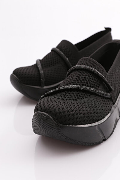 DGN M030 Black Women's Ballerinas - Thick Sole with Stone String