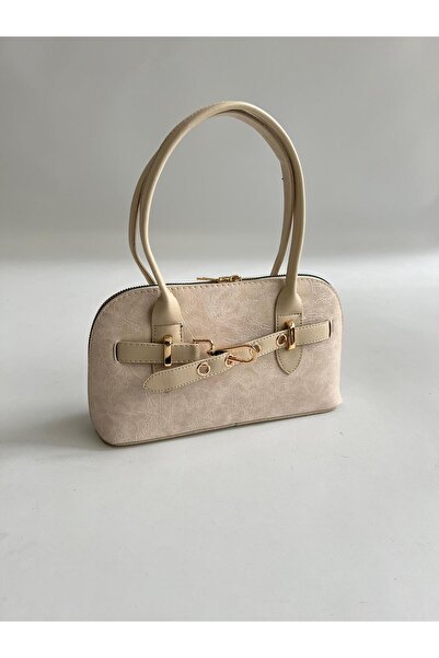 Mia Collection حقيبة يد كارلوس موديل وحقيبة كتف نسائية كريمية