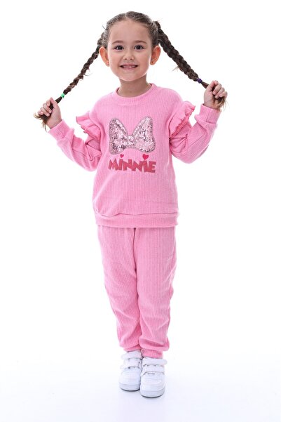 eomix kids طقم بدلة رياضية للبنات مطرزة بالترتر