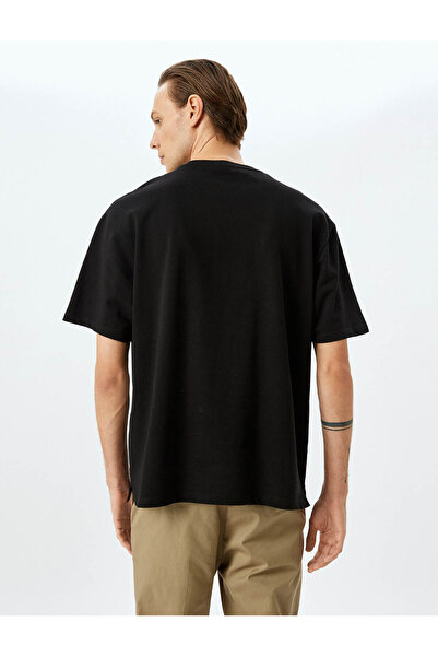 Koton Kısa Kollu Boxy Bisiklet Yaka Tişört