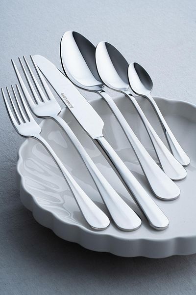 ACAR Perlie 72 Piece Silver Cutlery Set for 12 People