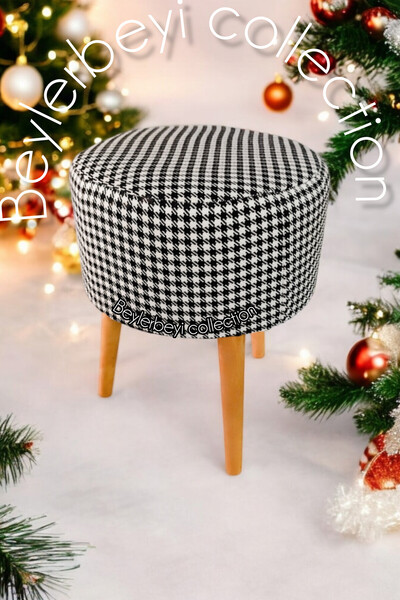 BEYLERBEYİ Coco Puf, düz kumaş,3 Ayak,oturma Odası, Makyaj Masası Pufu