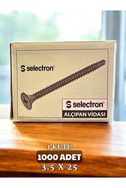 Selectron Matkap Uçlu Alçıpan Vidası 3.5x25 mm Yüksek Kalite Akıllı Vida 1000 adet (1 kutu)