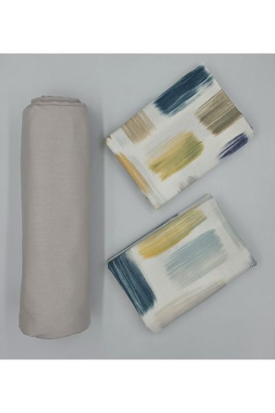 pınarhome collectıon الموسم الجديد - قطن عضوي 100%، رمل ناعم وشرفة مرنة + غطاء وسادة عمق الزاوية 28-30 سم