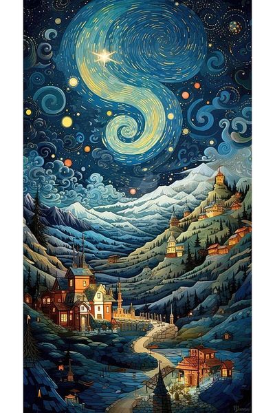 pixartsanat Starry Sky - Pixart Art Diamond Mosaic Painting (40X60)