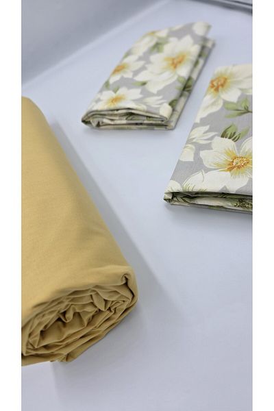 pınarhome collectıon New Season - 100% Organic Cotton, Soft Sand and Elastic Crossbody+Pillow Cover Corner Depth 28-30 cm