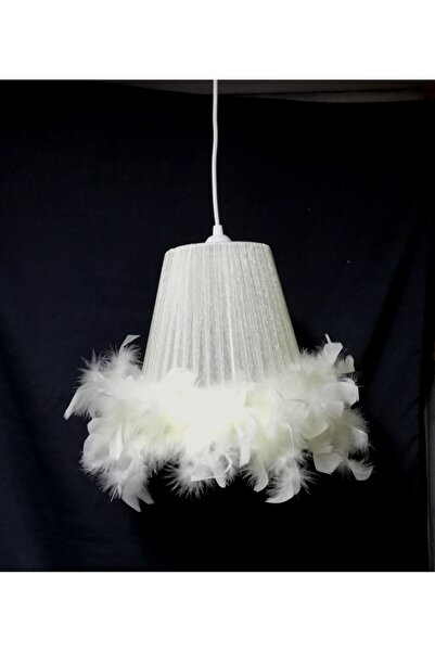 TEKAY AYDINLATMA Krem Tüylü Avize Çocuk Odası Bebek Odası Yatak Odası Avizesi