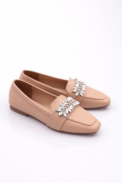 DGN Γυναικείο Loafer Nude Color - Πόρπη από κρυστάλλινη πέτρα, 61192534