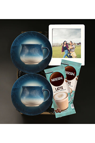 gagga 2'li Vintage Fincan & Ülker Çikolata Bitter & 2'li Lipton Chaı Tea Latt...