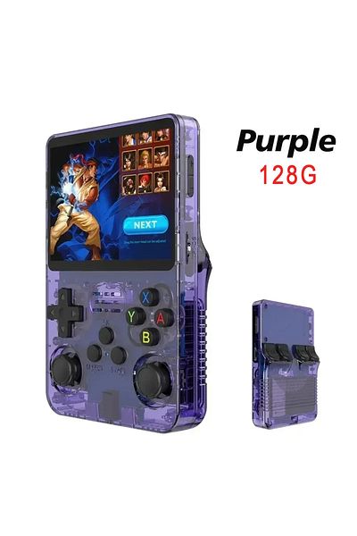 yydzkj 128g Purple R36s New Handheld Game Console Open Source Linux 3.5-inch Ips Screen Handheld 128gb Vi