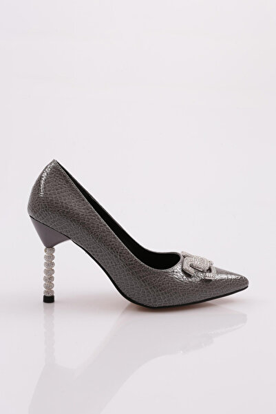 DGN 820 Women's Stone Embroidered Ribbon Detailed Heeled Shoes