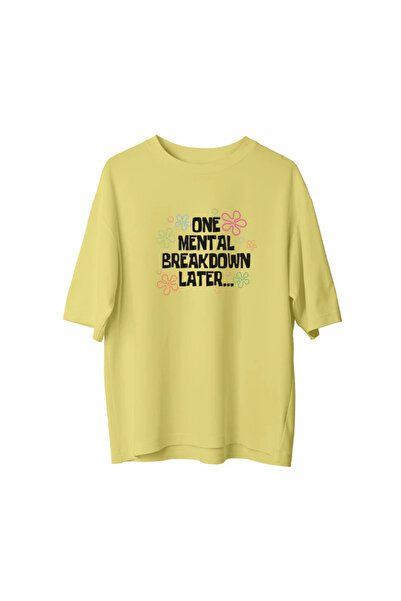 npLStore Plus Size Unisex Mental Breakdown Printed Oversize T-Shirt