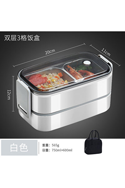 Choice white thermos bag 304 stainless steel lunch box for Adults Kids School Office 1/2 Layers Microwavab