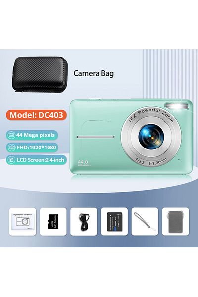 NVPONE Green 32G to bag HD 1080P 2.4 inch digital Camera Rechargeable Cameras with 16x Zoom Compact Camera