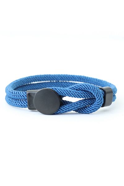 Choice 19.5cm(7.5inch) BabyBlue New Novel Men Rope Bracelet Double Layer 4mm Nylon Cord Chain Braclet 3 Siz