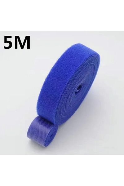 Choice منظم كابلات Blue-5m 1/5M لإدارة الكابلات وشريط لف الأسلاك وسماعات الأذن وربطات إدارة أسلاك الماوس