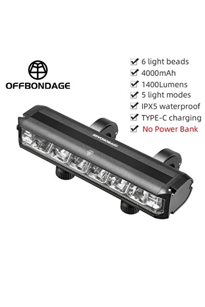 Choice HYY1400 OFFBONDAGE مصباح أمامي للدراجة بقوة 900 لومن وبطارية 2000 مللي...