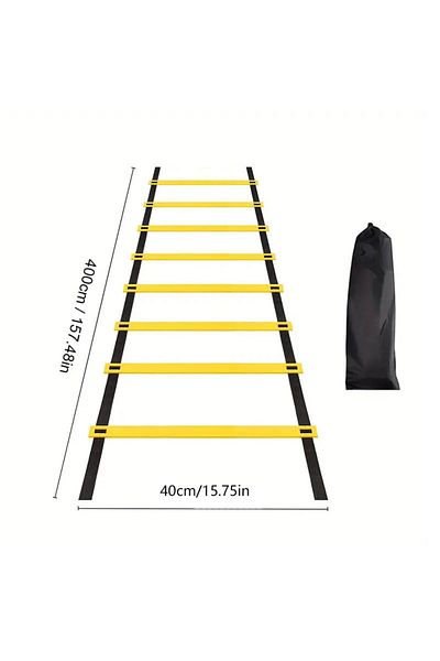 Choice 4m 8rung Sports Agility Ladder Football Adjustable Nylon Strap Jumping Ladder Speed Fitness Body Co