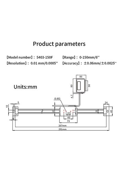 Shahe 0-300mm SHAHE 0-150mm/0-200mm/0-300mm 0.01mm DRO Magnetic Remote Digital Readout Digital Linear Scal
