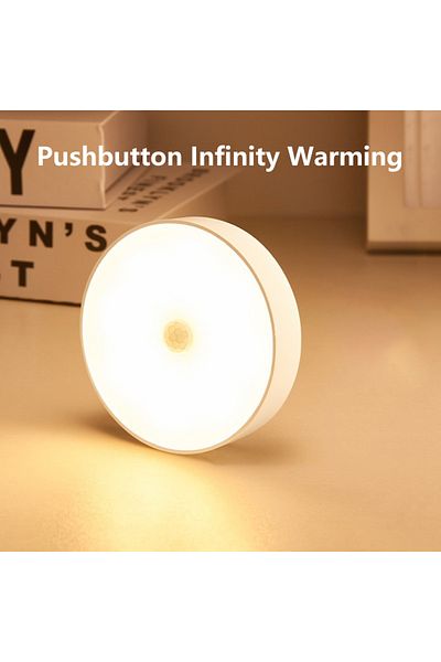 Choice Button light warm Bedroom Night Smart Motion Sensor Light USB LED Button Switch Rechargeable Light K