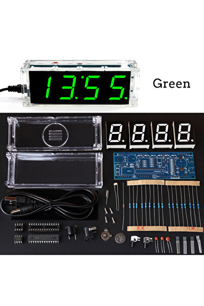 Choice11 مجموعة ساعة رقمية خضراء DIY لعرض التاريخ والأسبوع ودرجة الحرارة ومشر...
